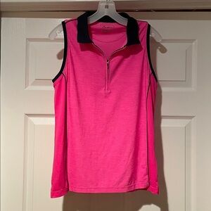 Peter Millar Bright Pink Sleeveless Polo Shirt